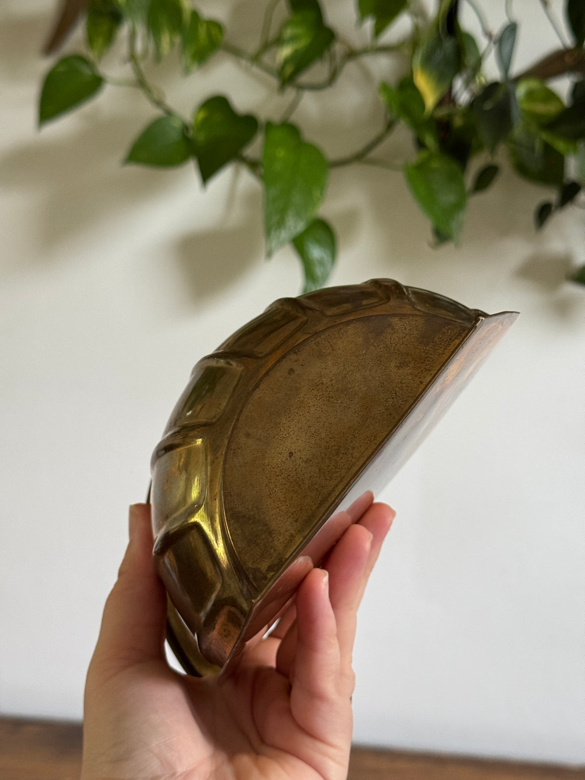 Pair of Vintage Brass Wall Plant Pockets - Wall Mounted Plant Holder Set of Two