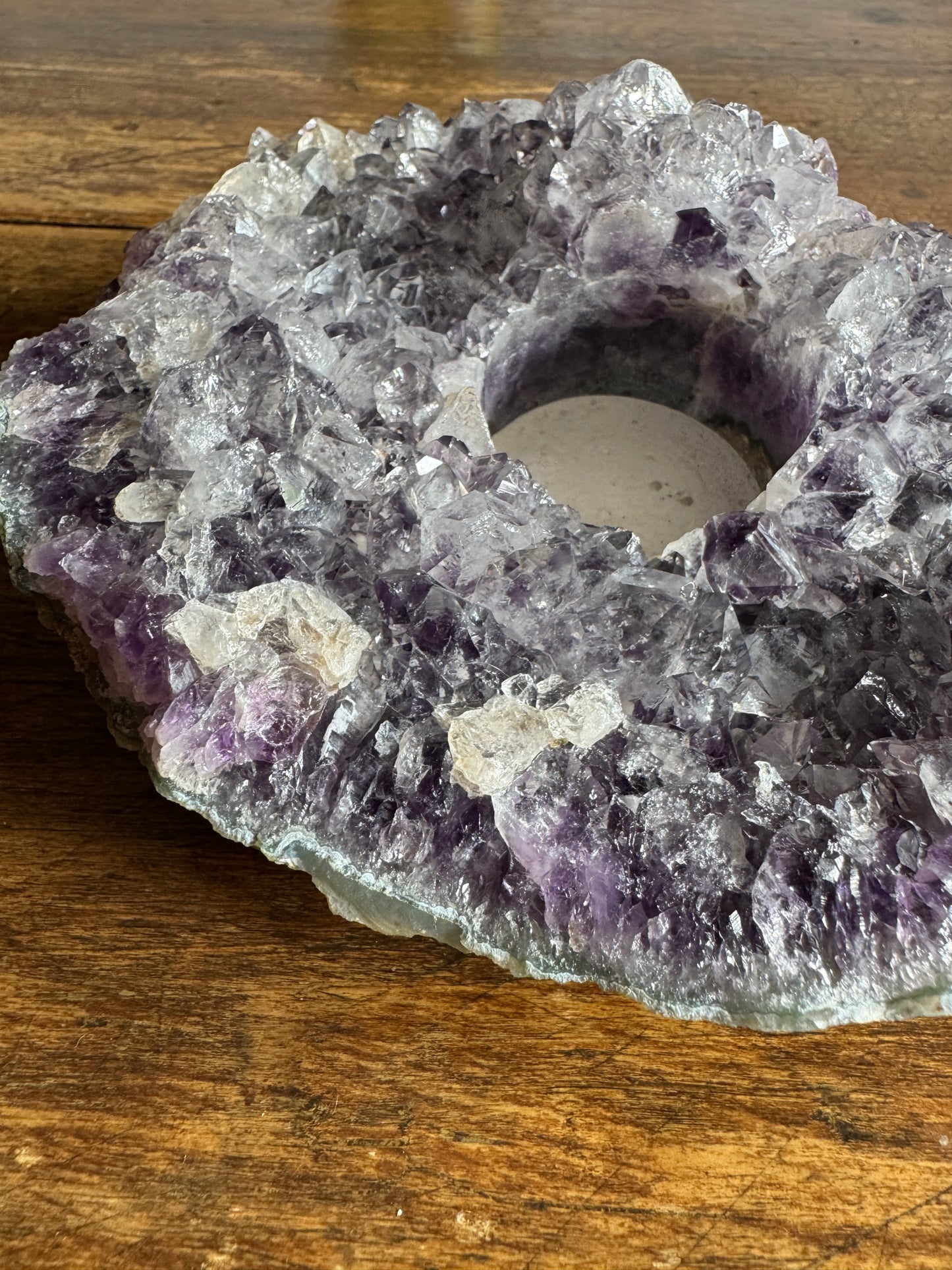 Raw Amethyst Stone Tealight Candle Holder - Made in Brazil