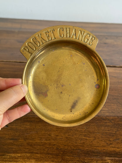 Vintage Brass Pocket Change Dish