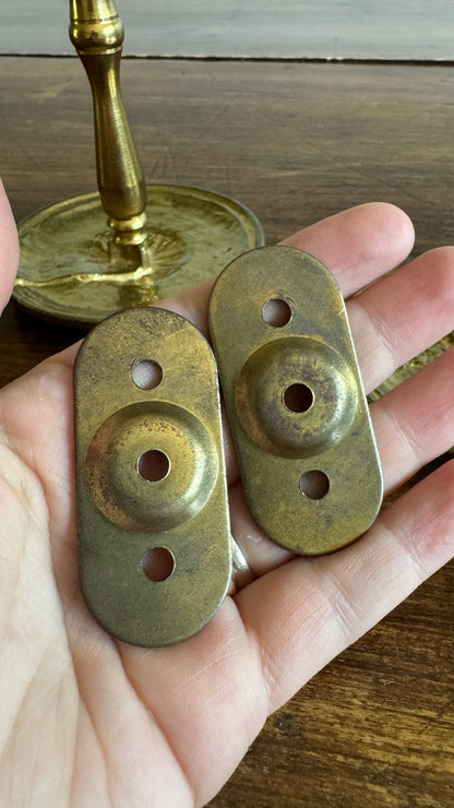 Vintage Pair of Brass Curtain Holders - Wall Mounted Curtain Stays
