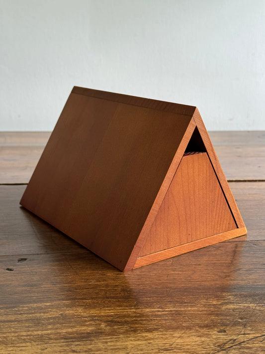 Unique Hand Crafted Triangle Wood Storage Box
