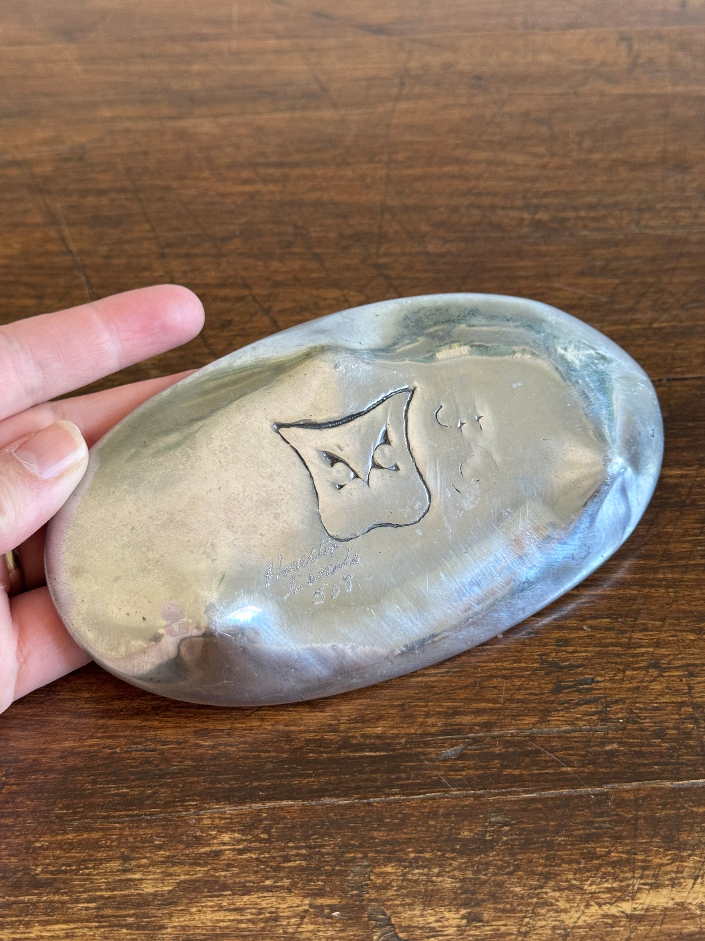 Vintage Aluminium Hoselton Owl Tray
