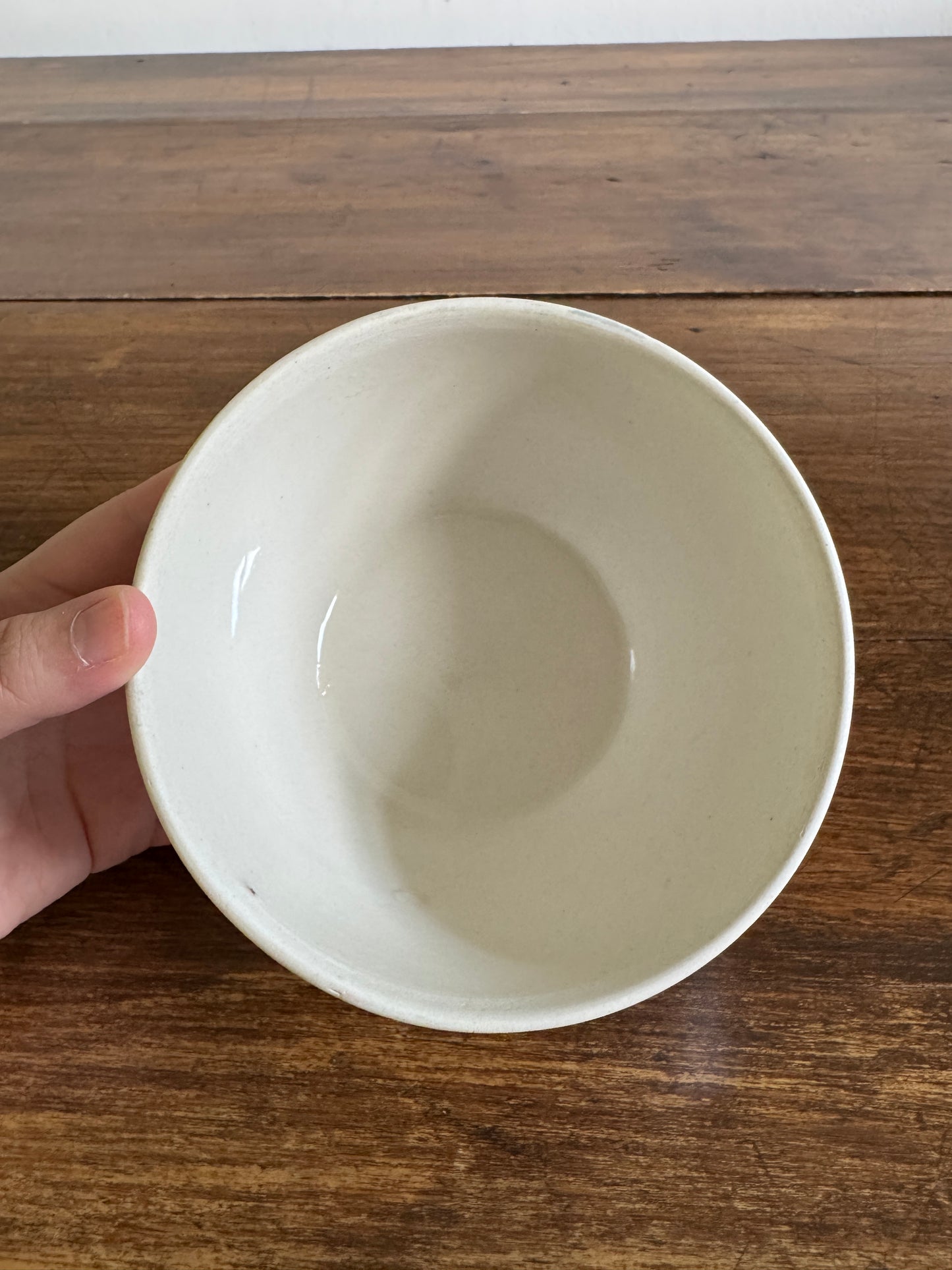 Vintage Blue Heron on White Porcelain Rice Bowl