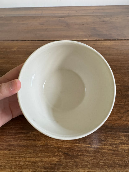 Vintage Blue Heron on White Porcelain Rice Bowl