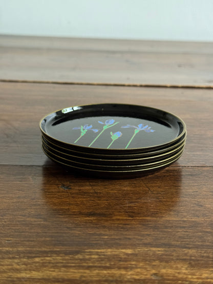 Plastic Iris Flower Coaster Set of Five