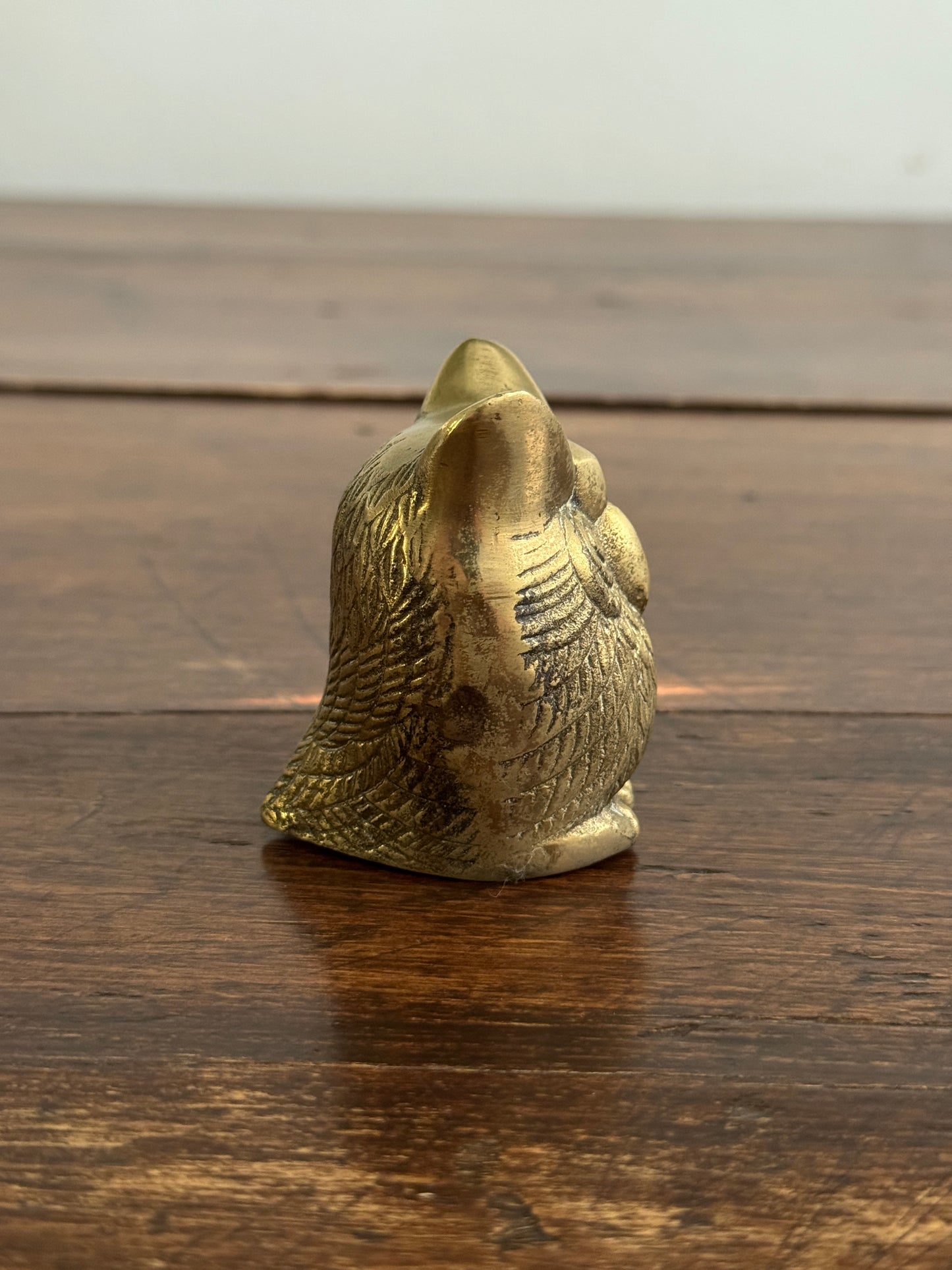 Chubby Brass Owl - Small Rounded Brass Owl Figurine