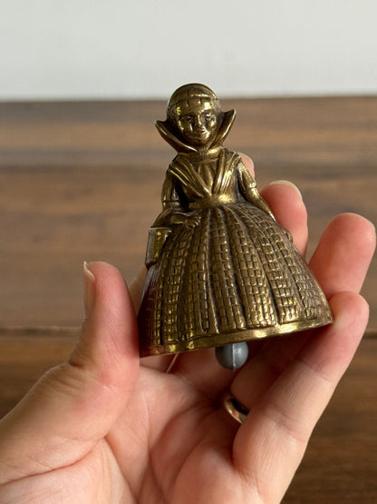 Vintage Brass Lady Bell with Full Dress - Made in England