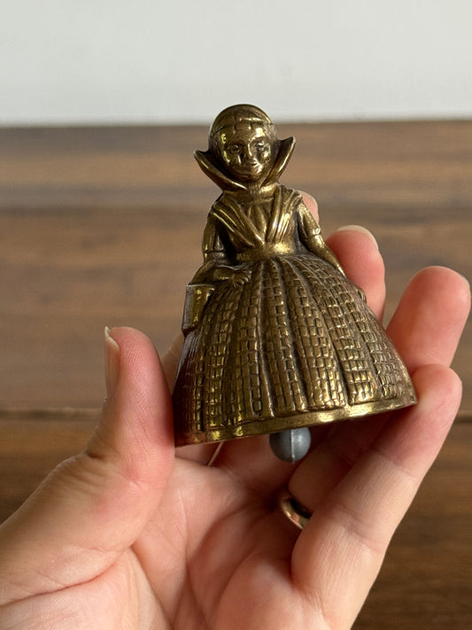 Vintage Brass Lady Bell with Full Dress - Made in England