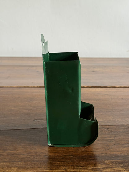 Vintage Painted Dark Green Metal Small Match Holder