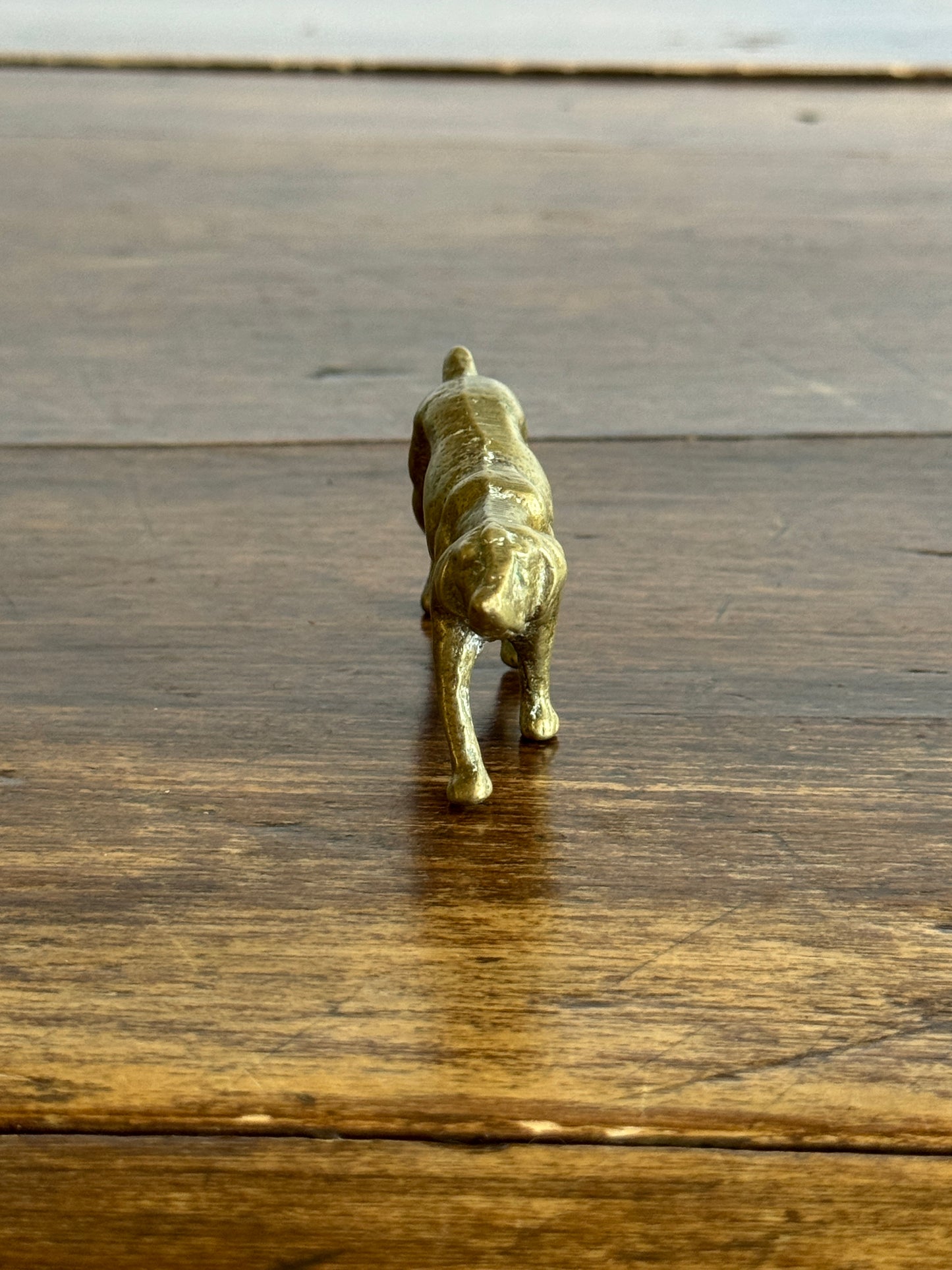 Small Brass Pointer Dog Figurine - Brass Hunting Dog