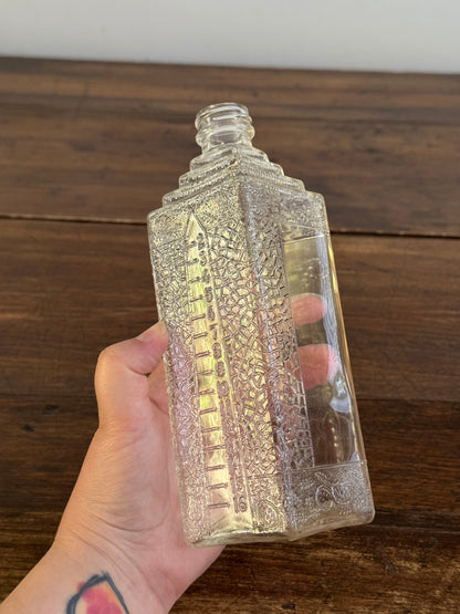 Vintage Clear Glass Embalming Bottle - Collectible Empty Bottle