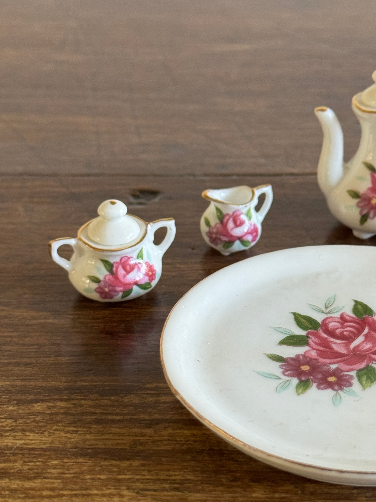 Vintage Miniature Bone China Brinton Mini Tea Set - Made in Taiwan