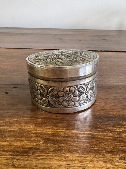 Silver Plated Over Brass Lidded Trinket Box