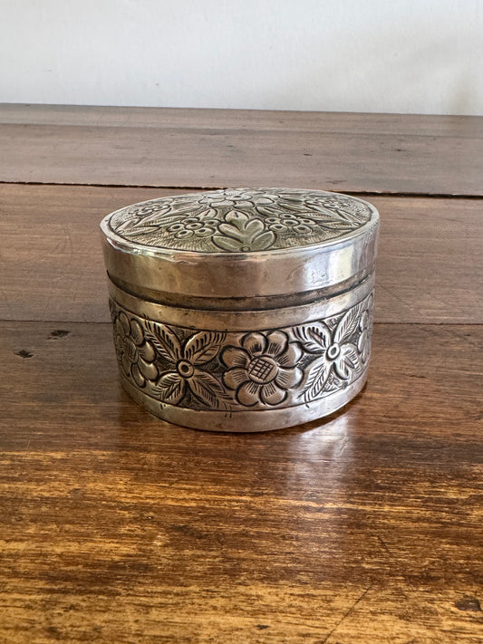 Silver Plated Over Brass Lidded Trinket Box