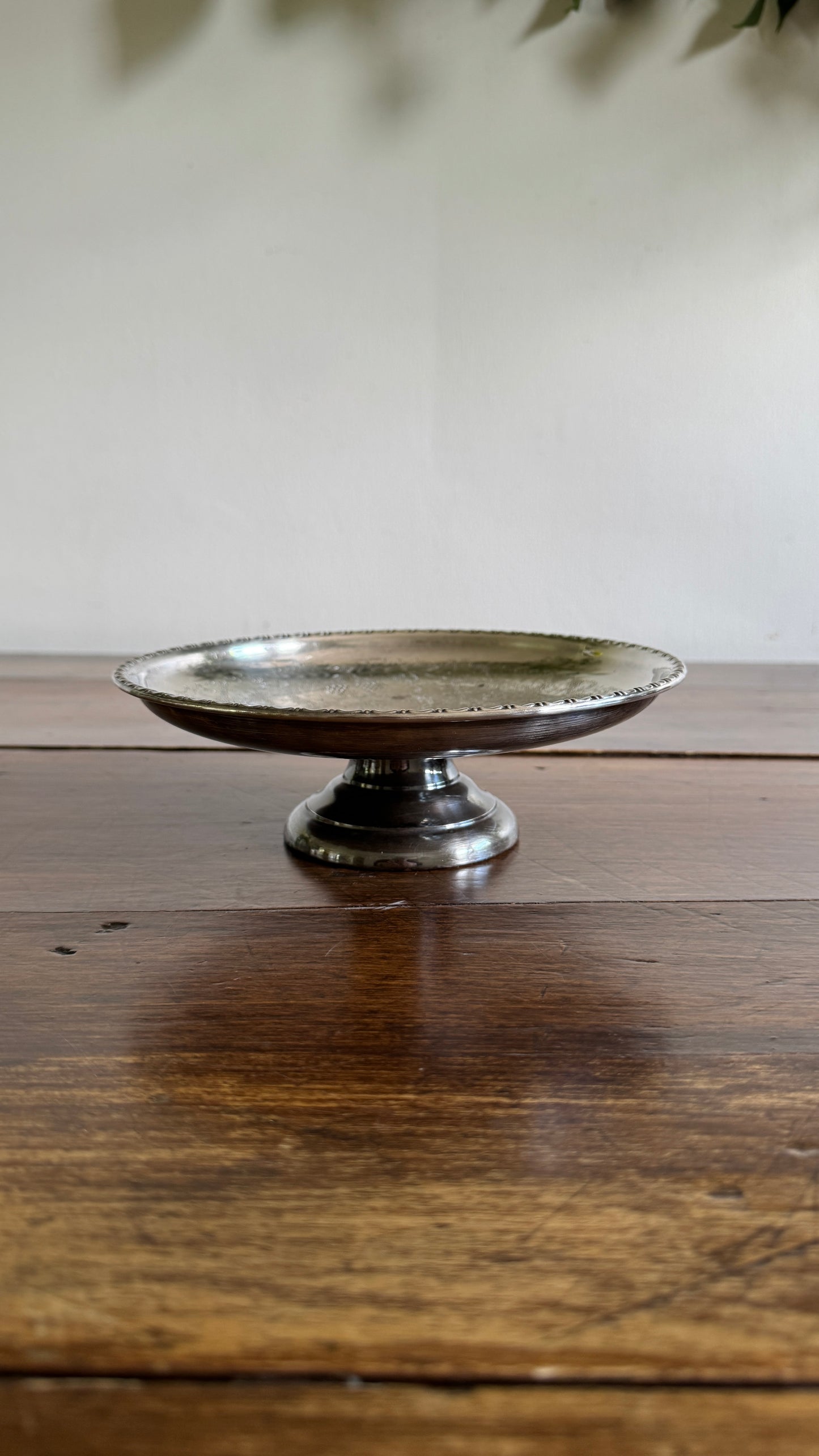 Raised Silver Plated Over Copper Bowl with Etched Detailing