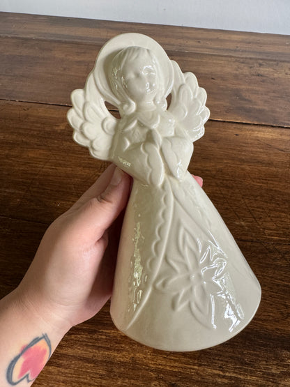 White Ceramic Angel Figurine - Signed Penelope 1982