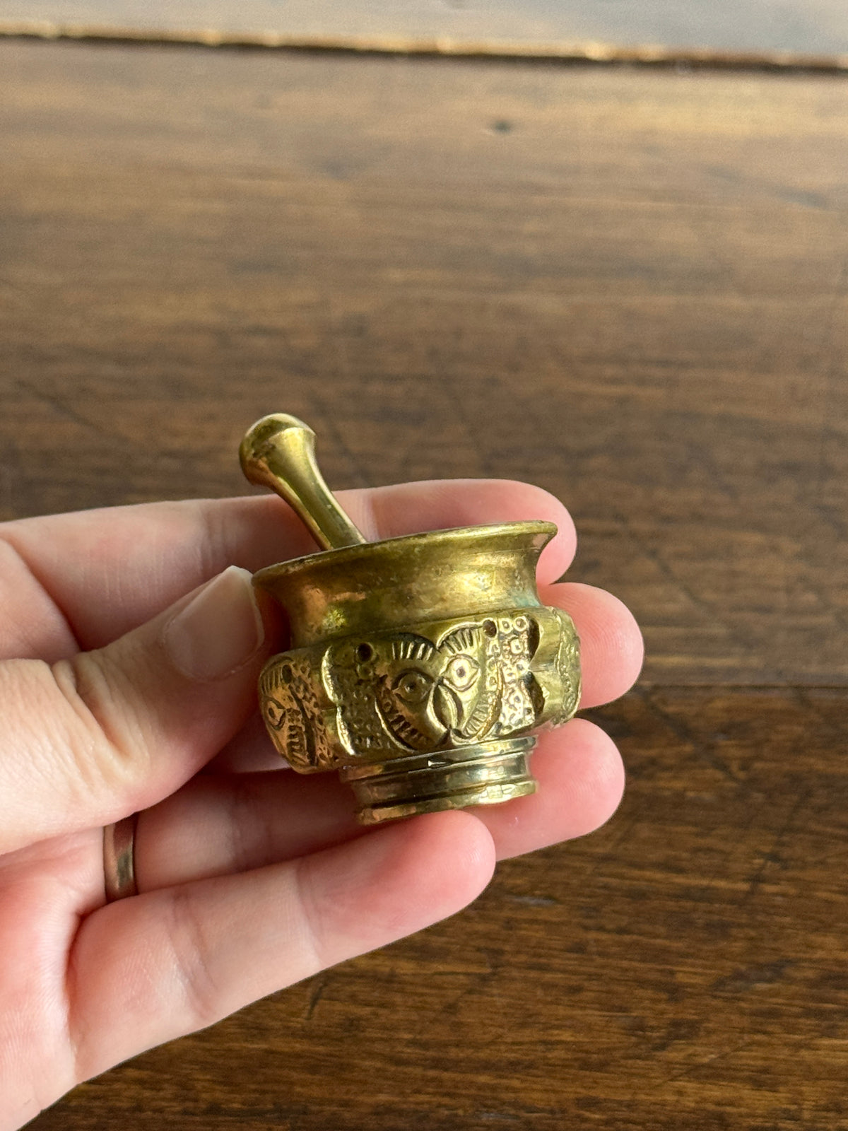 Miniature Brass Mortar and Pestle