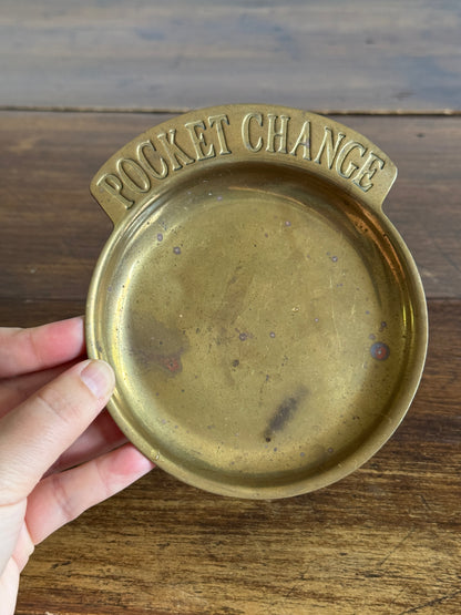 Vintage Brass Pocket Change Dish