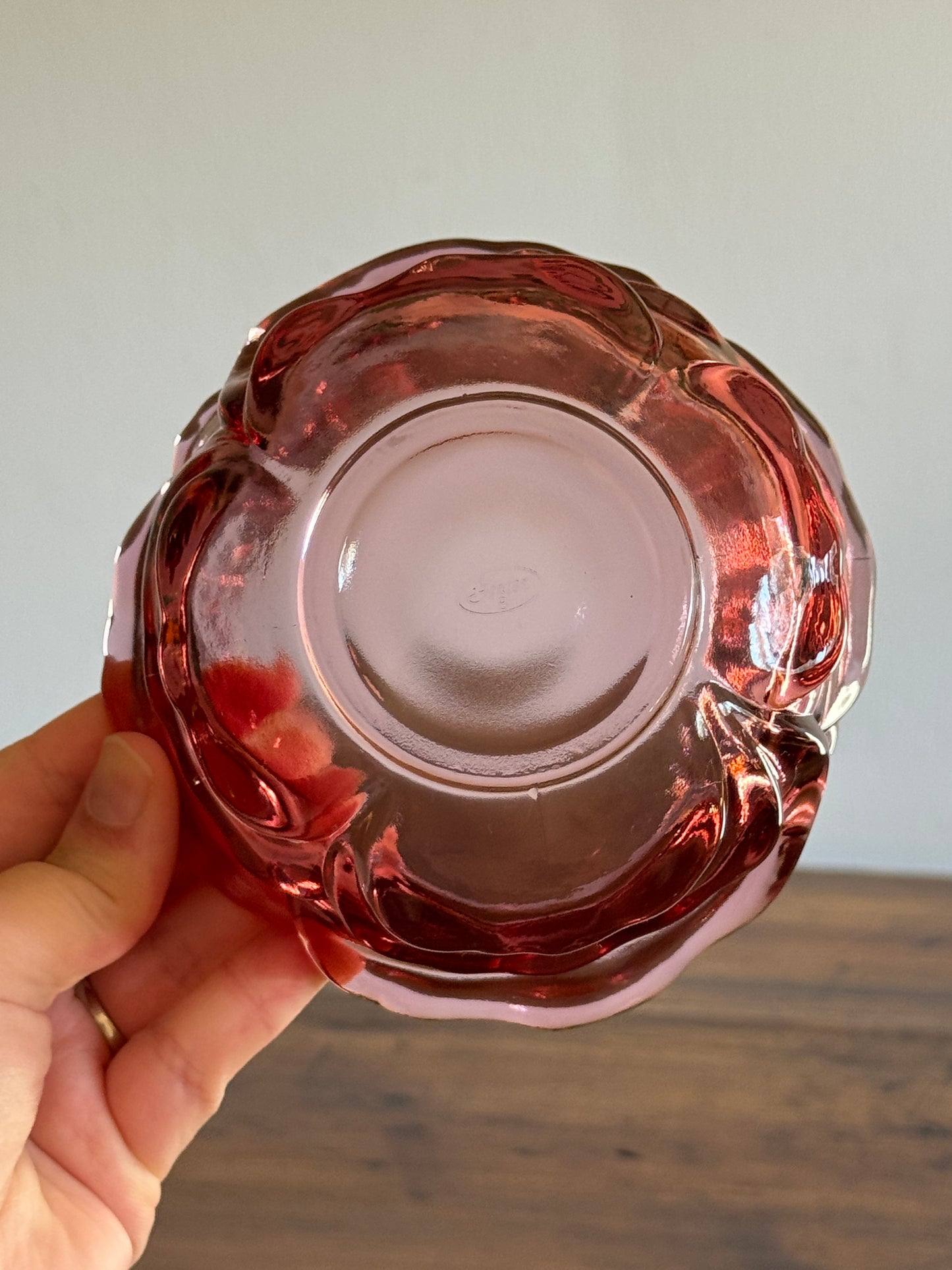 Vintage Fenton Pink Dusty Rose Butterfly Trinket Dish with Lid