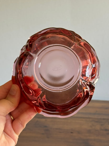 Vintage Fenton Pink Dusty Rose Butterfly Trinket Dish with Lid