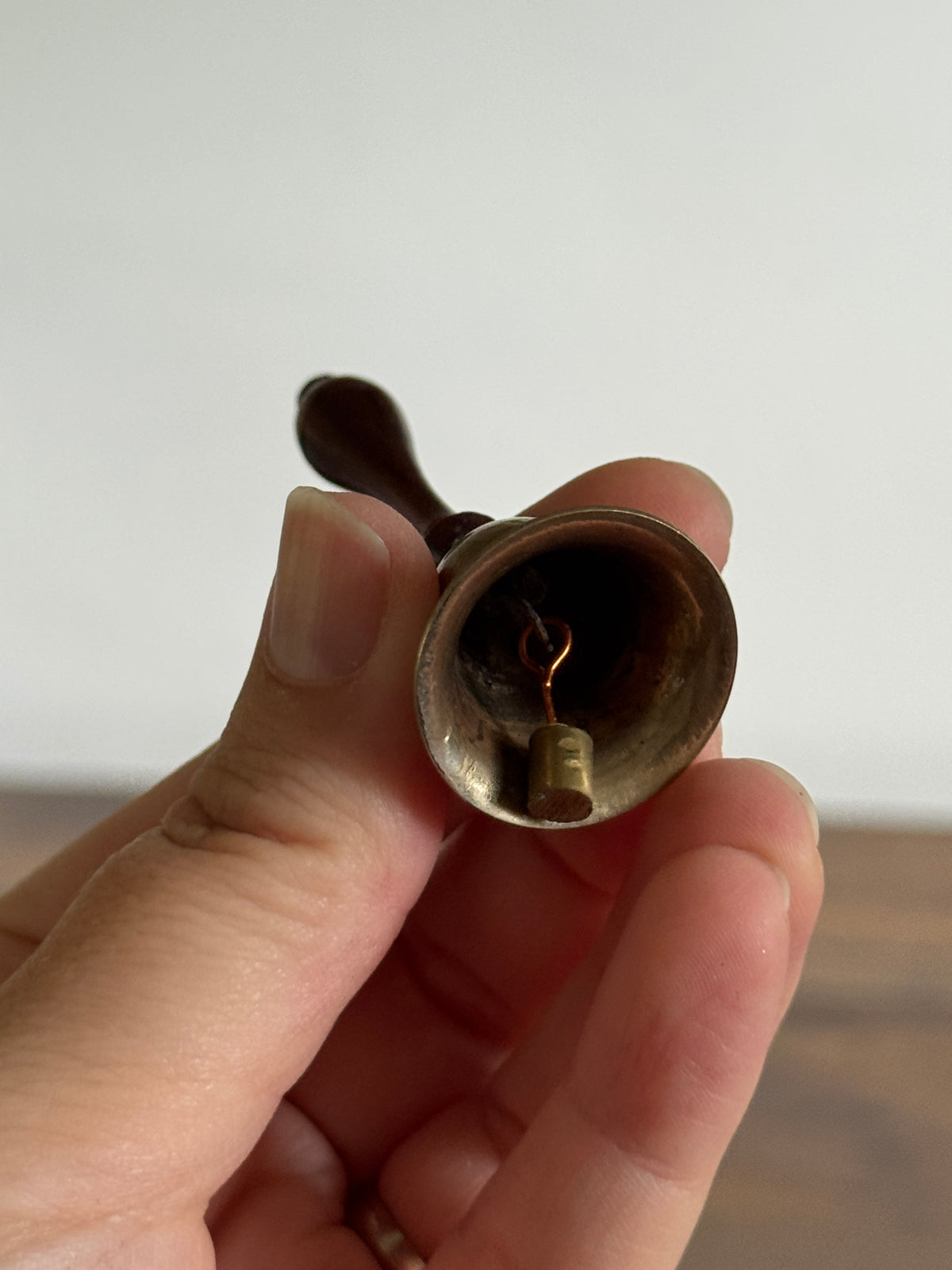 Miniature Skinny Brass and Wood Bell