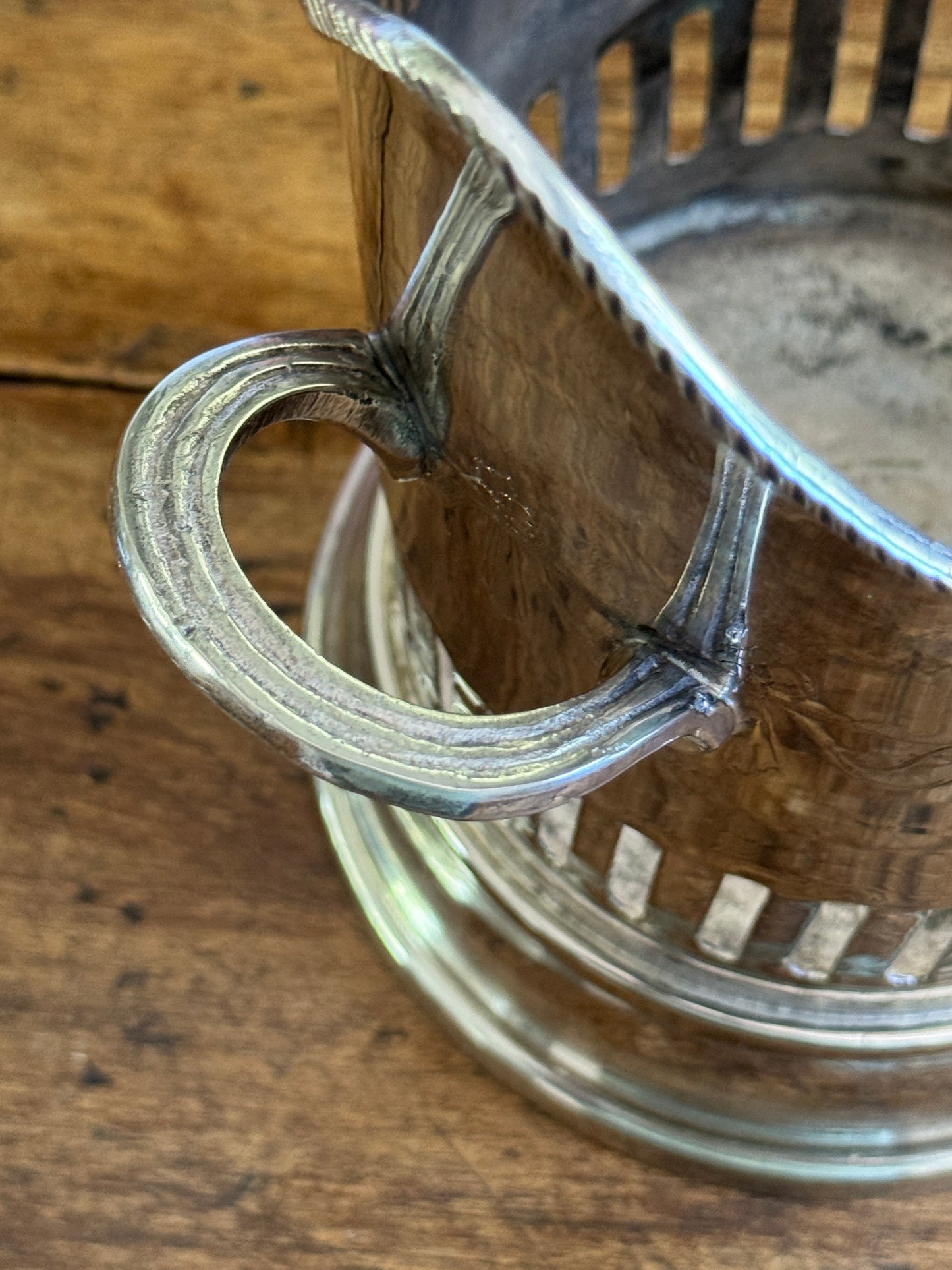 Vintage Silver Plated Bottle Holder Wine Caddy - Made in India