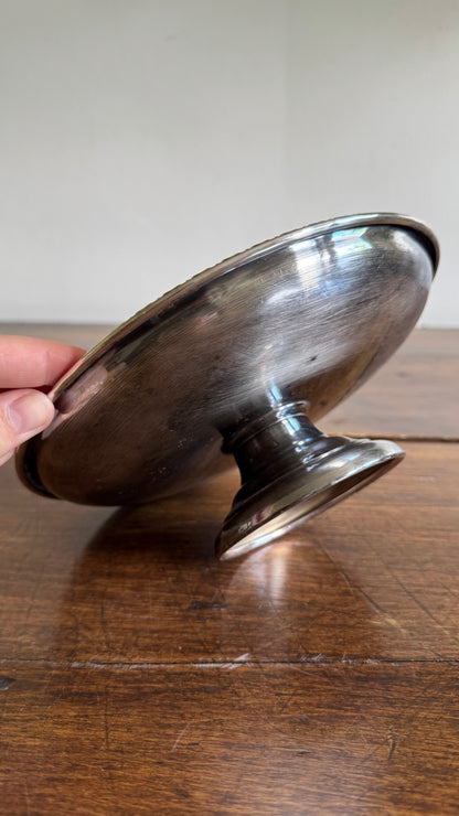 Raised Silver Plated Over Copper Bowl with Etched Detailing