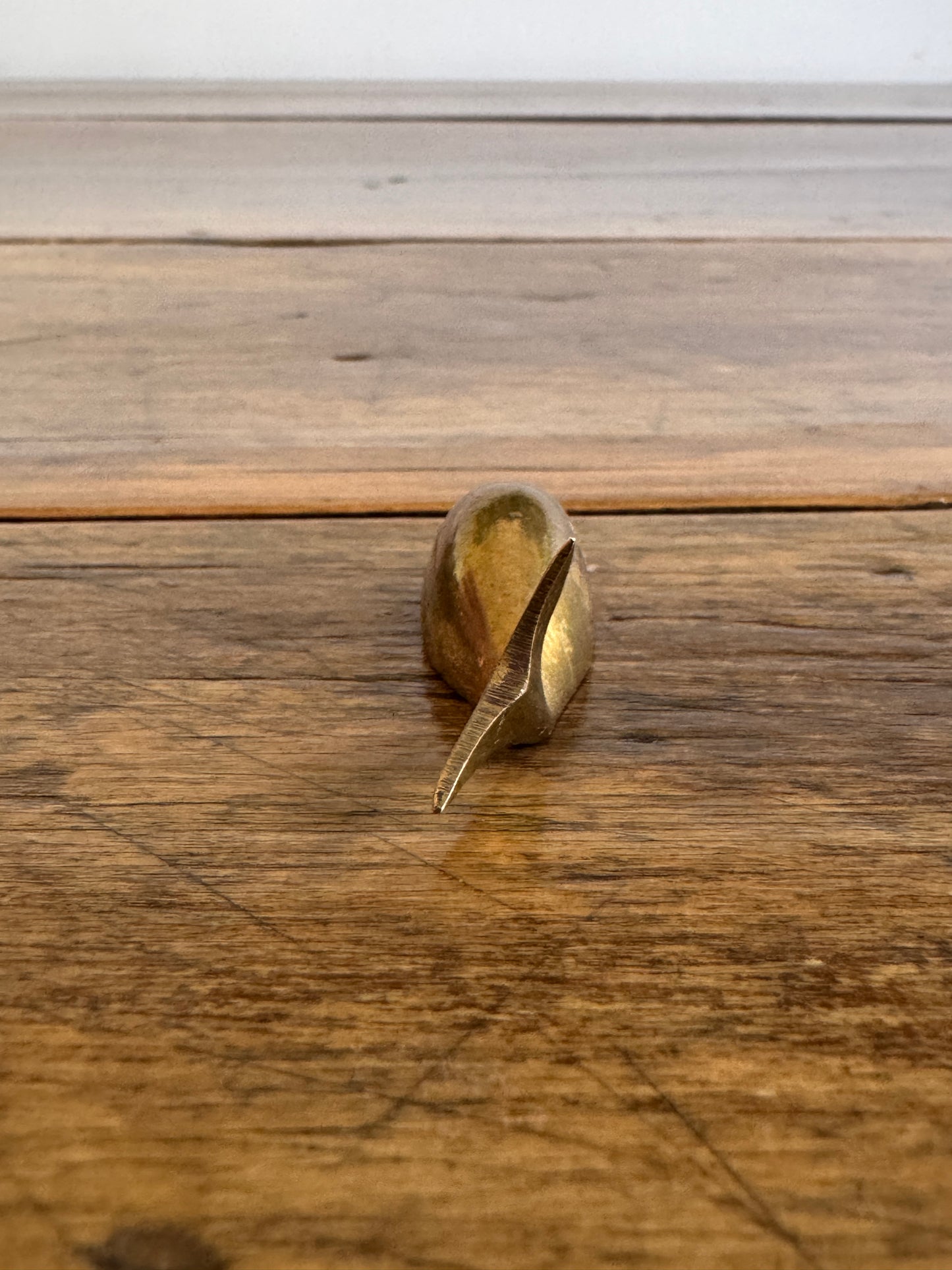 Vintage Miniature Brass Whale Trinket Shelf Figurine