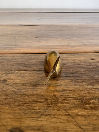 Vintage Miniature Brass Whale Trinket Shelf Figurine
