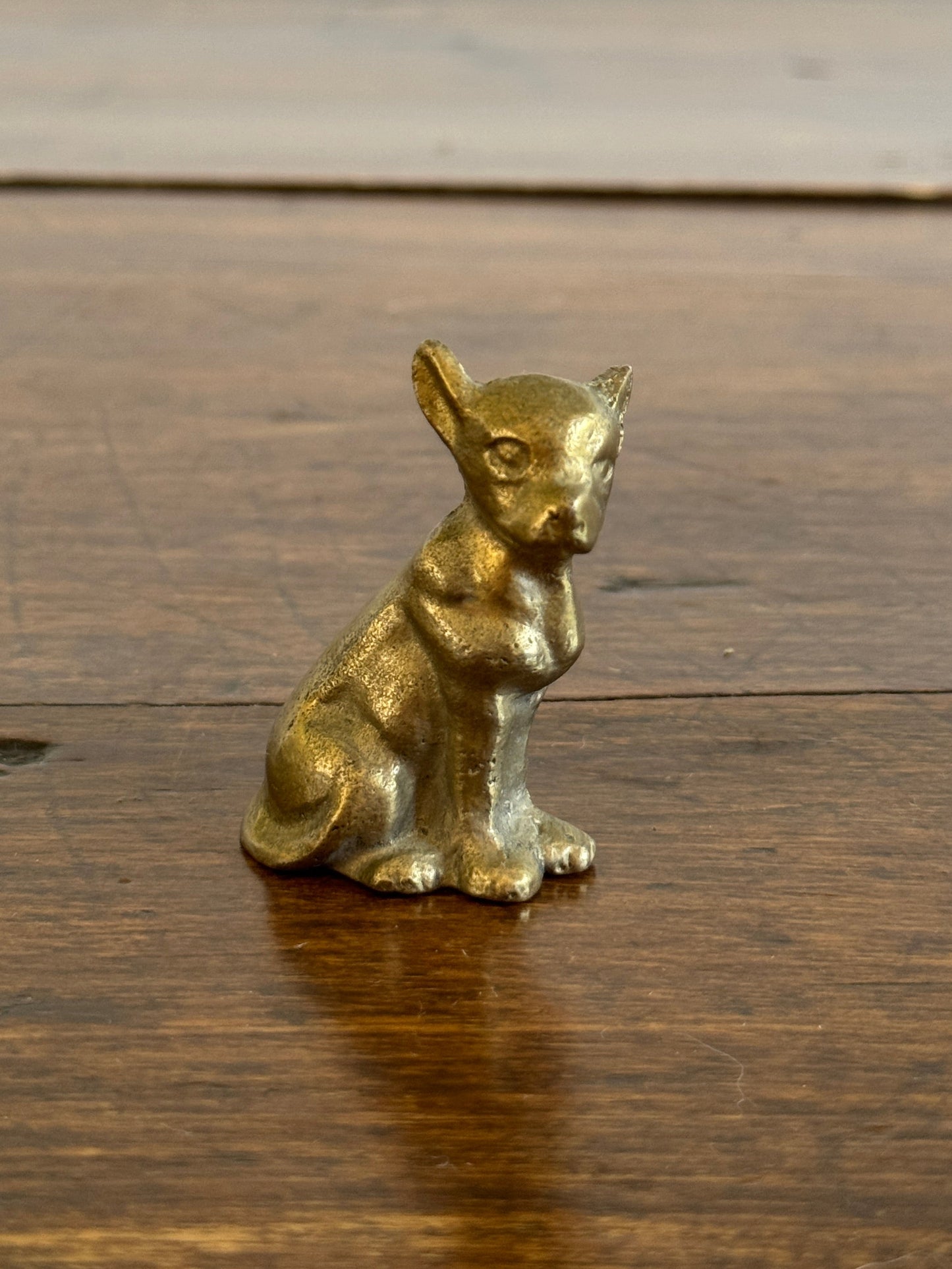 Miniature Brass Puppy Dog or Cub Figurine