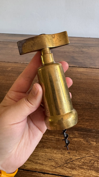 Vintage Brass Wine Corkscrew - Made in Italy