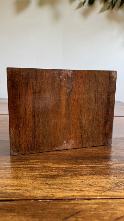 Vintage Inlay Box with Stunning Mother of Pearl Marquetry and Red Felt Inside