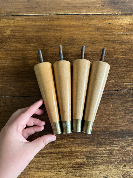 Replacement/Reclaimed MCM Furniture Legs with Metal Caps