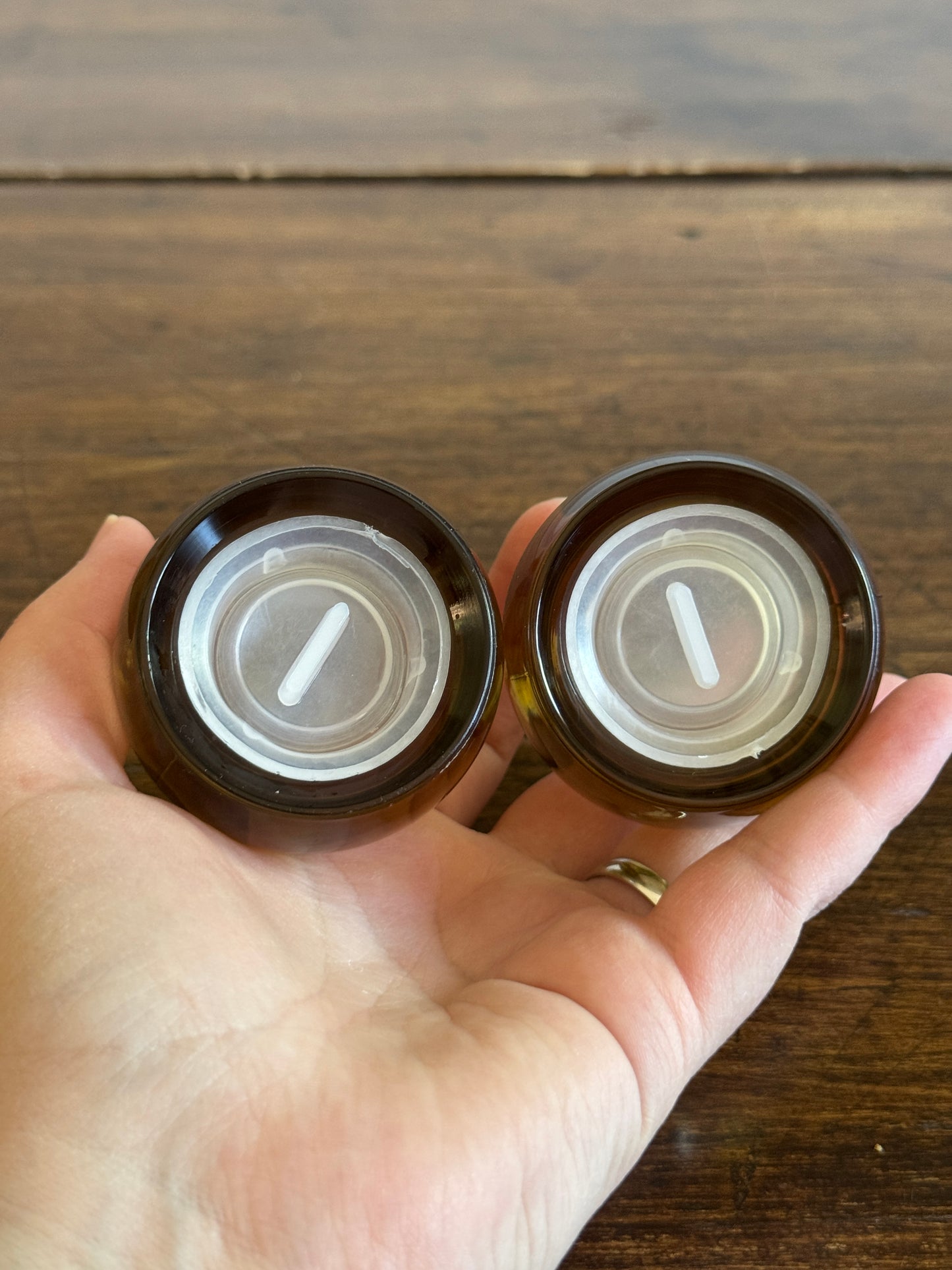 Vintage Plastic Teardrop Shaped Salt and Pepper Shakers