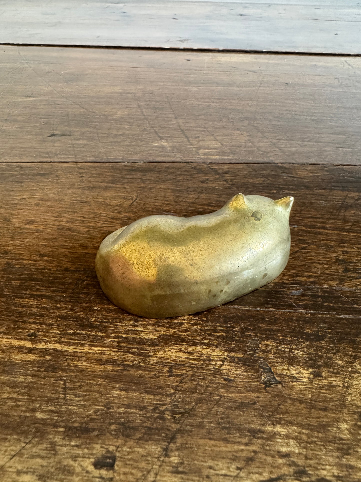 Vintage Sleeping Cat Figurine - Curled Cat Decor