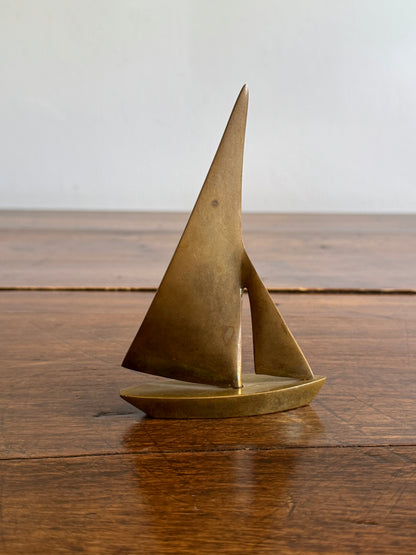 Vintage Small Brass Sailboat - Made in Taiwan