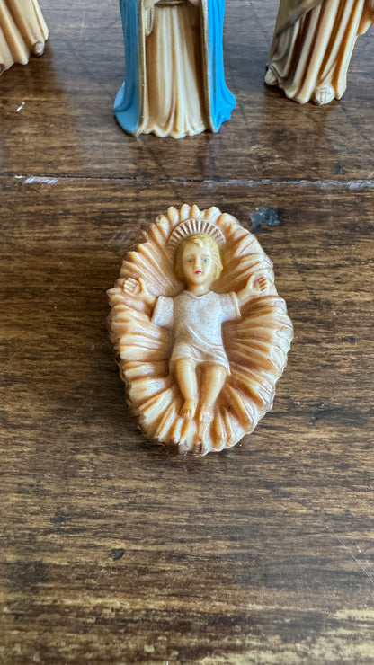 Vintage Plastic Nativity Set - Made in Hong Kong