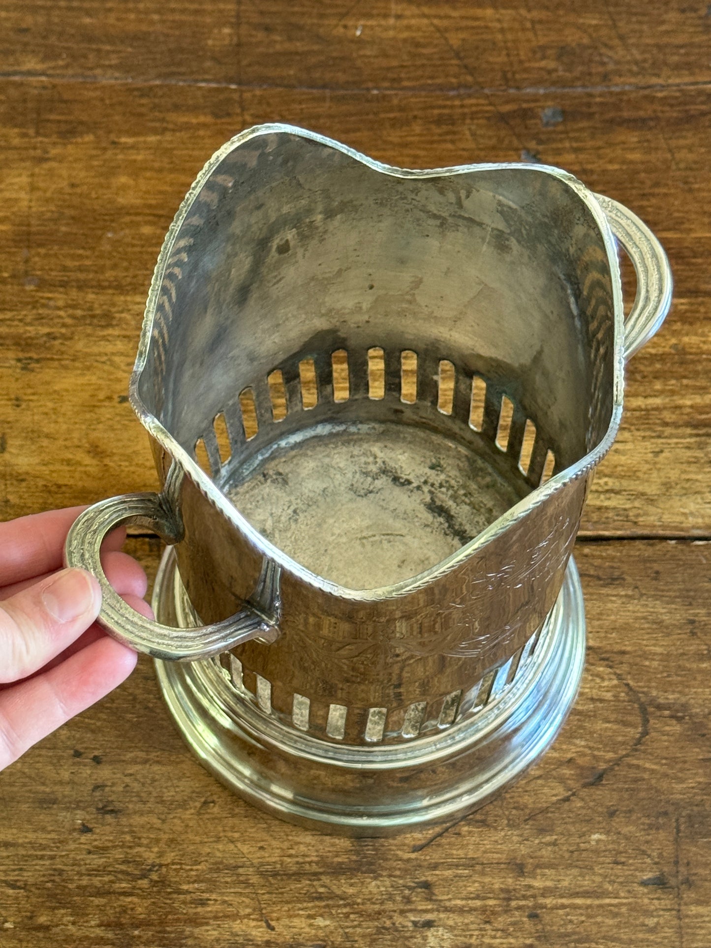 Vintage Silver Plated Bottle Holder Wine Caddy - Made in India