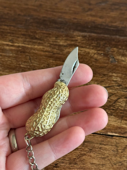 Vintage Promotional Peanut Mini Knife on Keychain - Peanut Pocket Knife by Rich Tasty