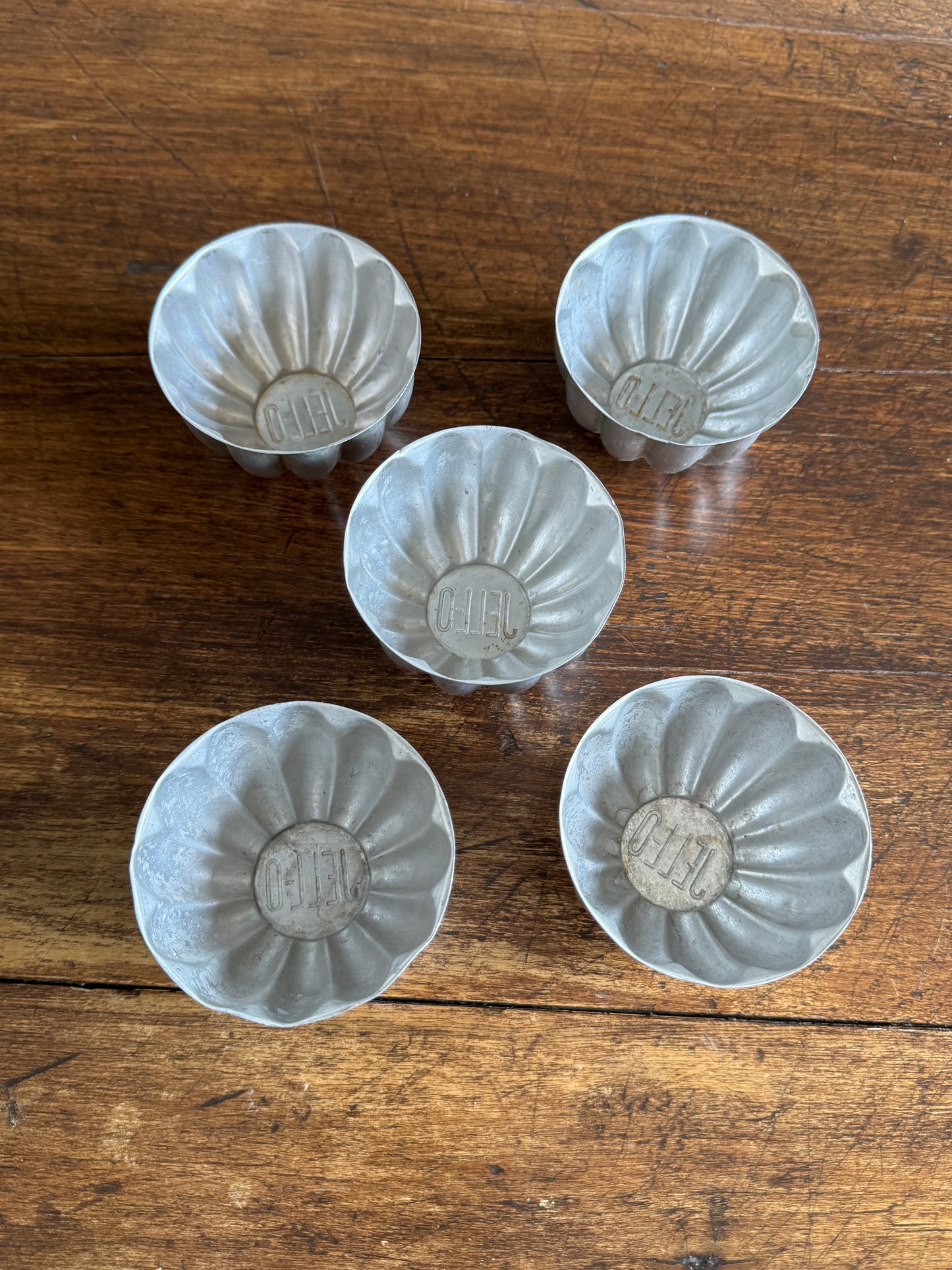Set of Five Vintage Jello Branded Dessert Kitchen Molds