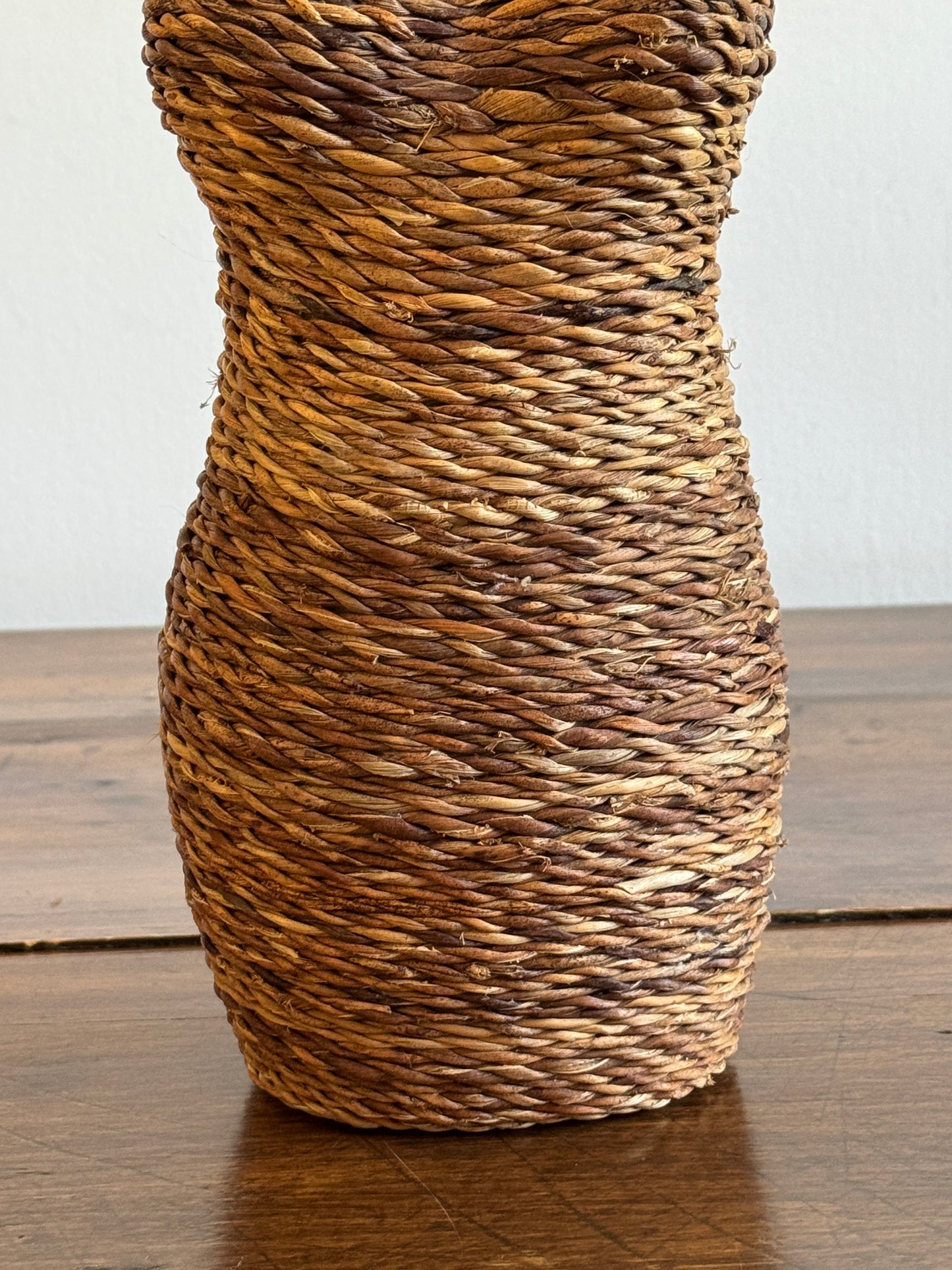 Vintage Small Woven Wicker Bust of Woman's Figure