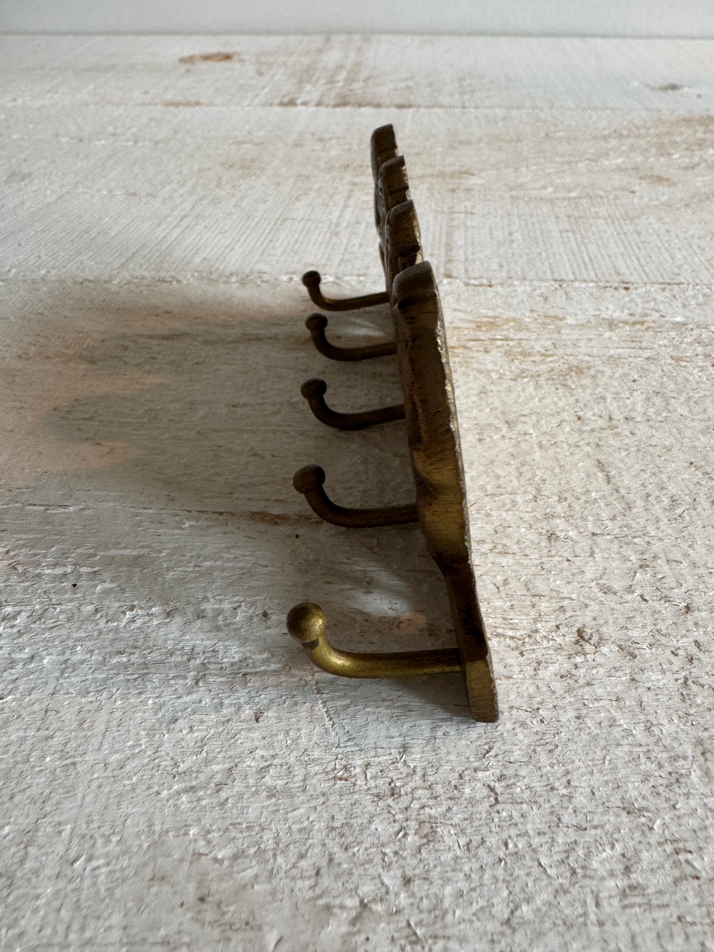 Vintage Brass Wise Monkey Key Hook Organizer - Four Wise Monkeys - Hear, See, Speak, Feel No Evil Key Rack