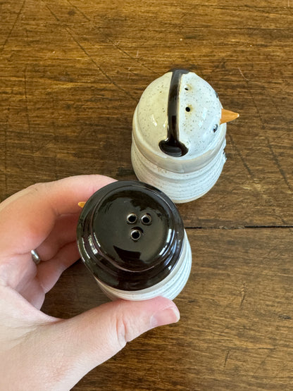 2020 Pottery Snowman Salt and Pepper Shakers