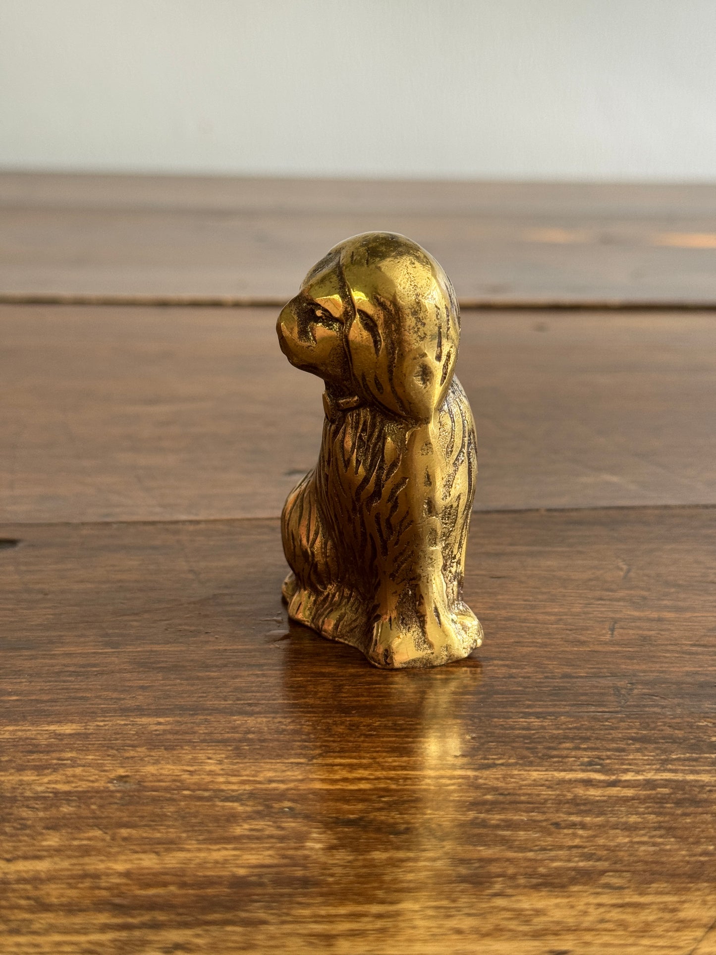 Vintage Brass Dog Figurine - Made in India