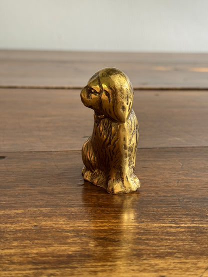 Vintage Brass Dog Figurine - Made in India