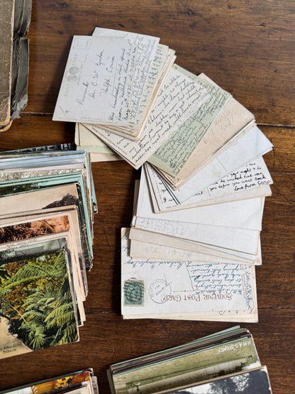 Mixed Vintage Scenic Postcards and Album