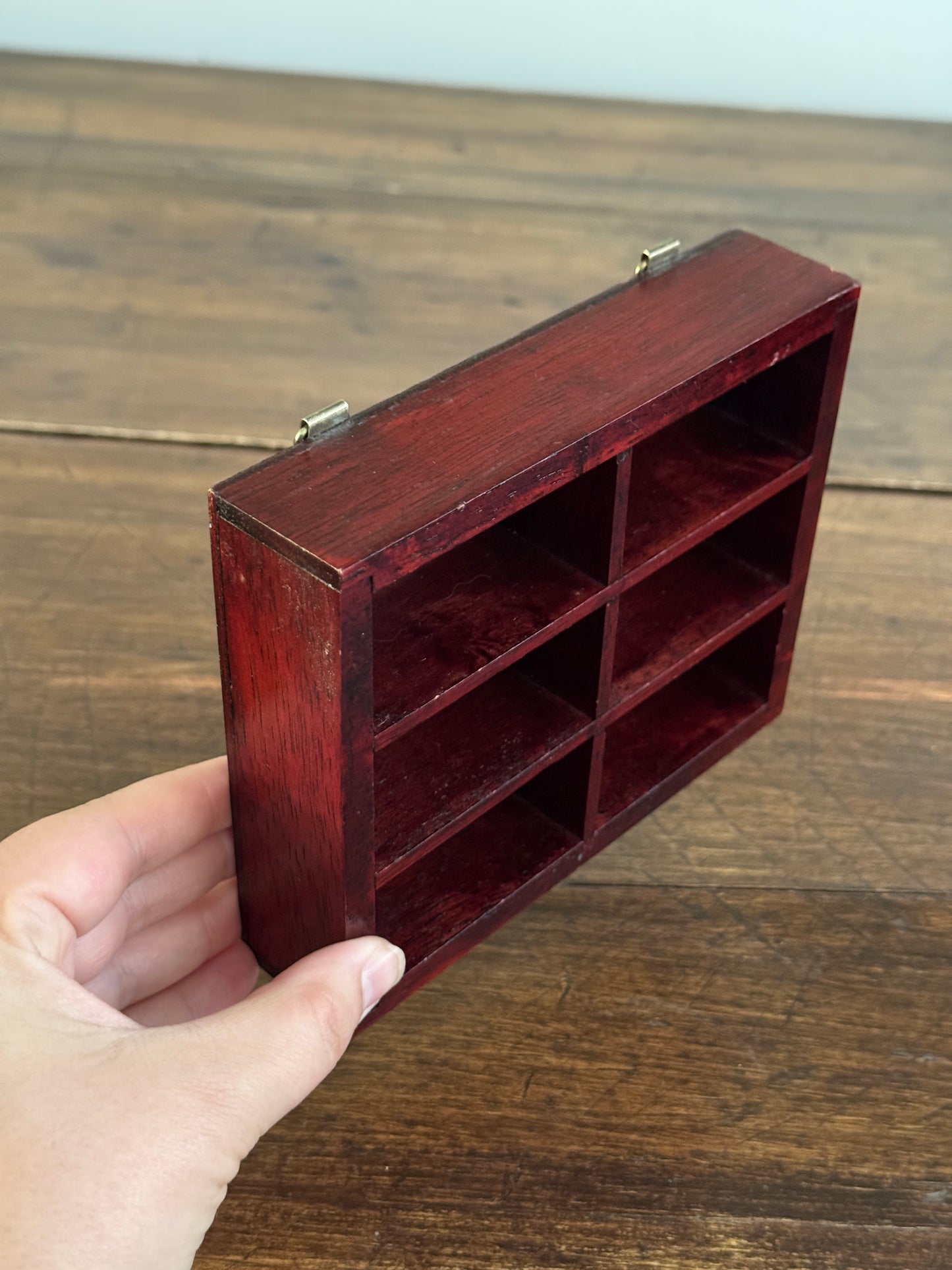 Small Curio Shelf with Six Small Cubbies