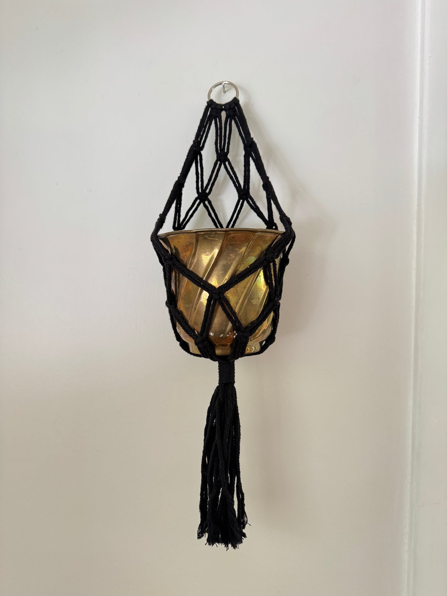 Black Macrame Plant Pot Hanging Holder
