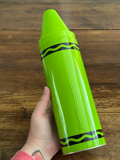 Modern Crayola Crayon Bank - Electric Lime Green Metal Base Plastic Top