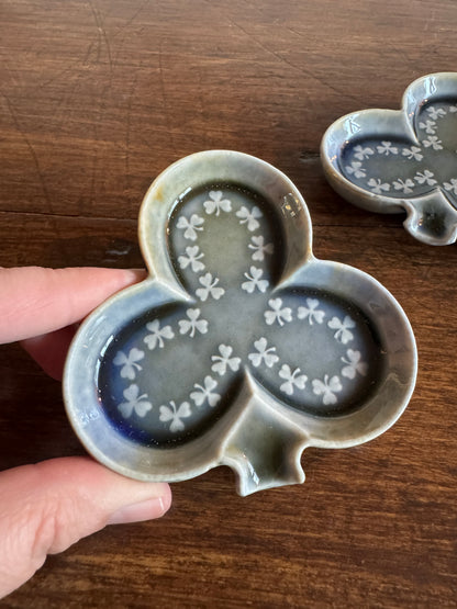 Irish Porcelain Pair of Clover Ashtrays - Made in Ireland